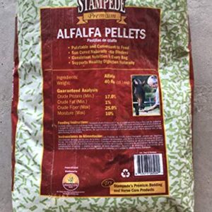 Stampede Alfalfa Pellets, Non-GMO - Perfect for Rabbits, Goats, Equine, and More! (40 lb)