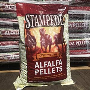 Stampede Alfalfa Pellets, Non-GMO - Perfect for Rabbits, Goats, Equine, and More! (40 lb)