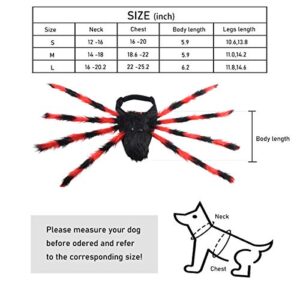 Yoochee Halloween Dog Spider Costumes - Pet Costume Spider Halloween Pet Cosplay Dog Cat Costumes Apparel for Medium Small Dogs Cats (Medium, Red & Black)