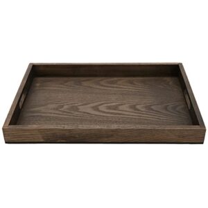 g.e.t. wd-19-ash taproot ash wood serving tray/ottoman tray with handle, 19.75" x 14.75"