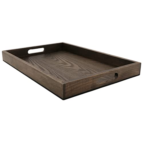 G.E.T. WD-19-ASH Taproot Ash Wood Serving Tray/Ottoman Tray with Handle, 19.75" x 14.75"