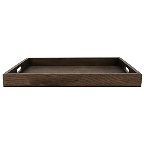 G.E.T. WD-19-ASH Taproot Ash Wood Serving Tray/Ottoman Tray with Handle, 19.75" x 14.75"