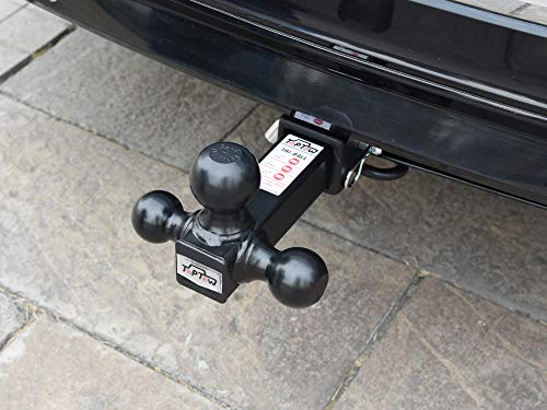 TOPTOW 64172HP Trailer Receiver Hitch Triple Ball Mount, Black Balls, with Hitch Pin, Fits for 2 inch Receiver…