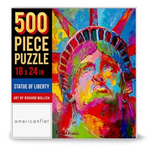 Americanflat 500 Piece Statue of Liberty Jigsaw Puzzle, 18x24 Inches, Art by Richard Wallich