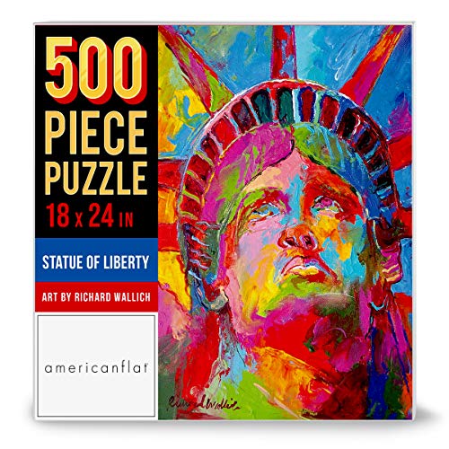 Americanflat 500 Piece Statue of Liberty Jigsaw Puzzle, 18x24 Inches, Art by Richard Wallich