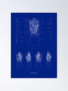 chaboukie blueprint of spacex raptor rocket engine poster - great inspirational wall art poster.