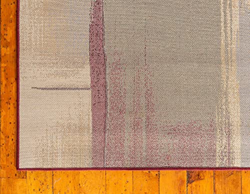 Unique Loom Barista Collection Area Rug - Timor (8' Square, Multi/ Red)