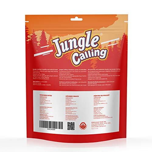 Jungle Calling Soft Chicken Treats for Dog and Cat, Natural Grain Free Chewy Food Snacks for Training Rewards for Small Dogs, High Protein, 10.6 oz