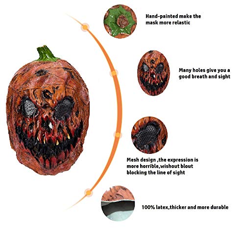 Halloween Decoration Pumpkin Head Latex Masks