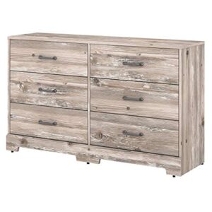 bush furniture bedroom river brook 6 drawer dresser, barnwood