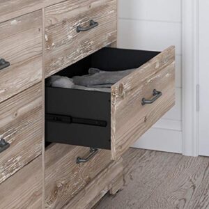 Bush Furniture Bedroom River Brook 6 Drawer Dresser, Barnwood