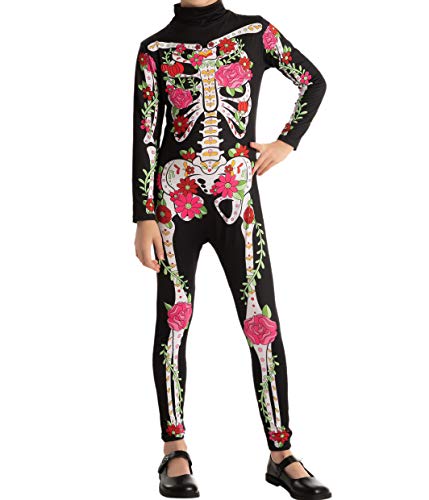 Spooktacular Creations Child Girl Floral Skeleton costume (Medium (8-10 yr))