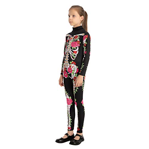 Spooktacular Creations Child Girl Floral Skeleton costume (Medium (8-10 yr))