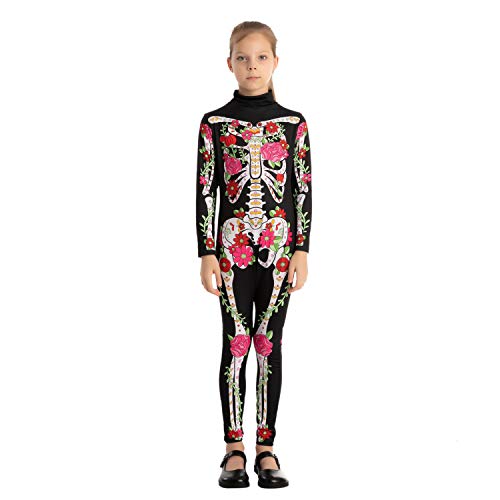 Spooktacular Creations Child Girl Floral Skeleton costume (Medium (8-10 yr))