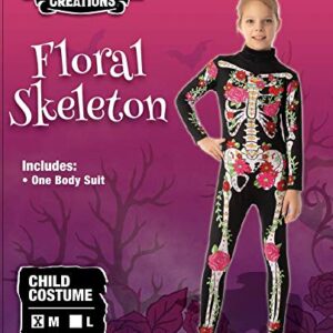 Spooktacular Creations Child Girl Floral Skeleton costume (Medium (8-10 yr))