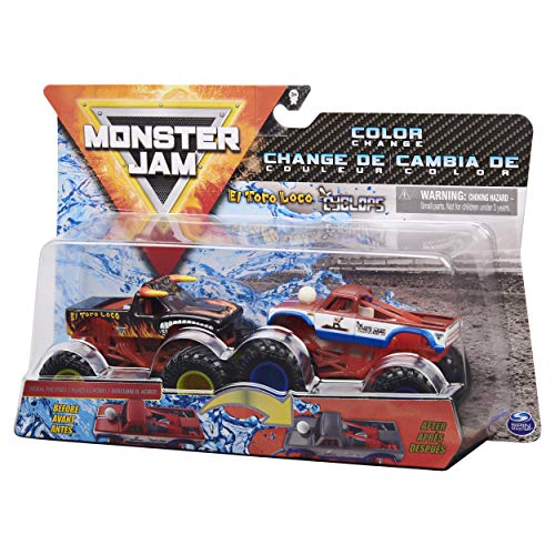 Monster Jam, Official El Toro Loco vs. Cyclops Color-Changing Die-Cast Monster Trucks, 1:64 Scale