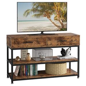 ironck tv stand for 55 inch tv with drawers, entertainment center tv stand console table for living room, 47 inches wood tv console storage cabinet, vintage brown