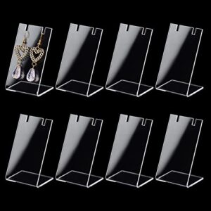 ph pandahall 10pcs acrylic earring holder single pair l-shape jewelry displays stand necklace earring organizer for jewelry dangling slant back display props show retail store marketing 1.3x1.7x3”