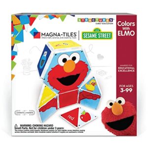 createon magna-tiles “sesame street” toys, magnetic kids’ building toys from “sesame street” books, colors with elmo magnet tiles, educational toys for ages 3+, 17 pieces