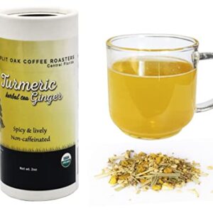 Organic Ginger Turmeric Herbal Tea Organic, Loose Leaf Tea, Turmeric Tea Best Choice for Golden Milk USDA Organic Lemongrass, Orange Peel, Licorice, Citrus Essential Oils and more