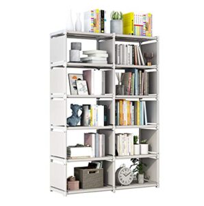 yomeliy cube storage, 5 tier 10 cubes organizer shelves, bookcase shelve for living room, study room, bedroom and office (gray)
