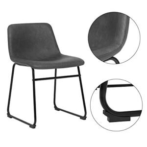 SONGMICS Set of 2 Dining Chairs with Backrest, Metal Legs, Comfortable Wide Seat, 18.9 x 21.2 x 29.9 Inches, Retro Black