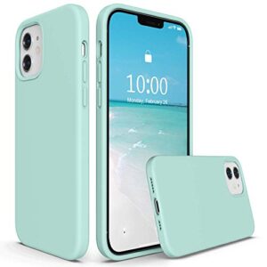 surphy silicone case compatible with iphone 12 case and iphone 12 pro case 6.1 inch 2020, liquid silicone phone case (with microfiber lining) designed for iphone 12 & 12 pro (mint green)