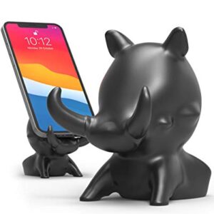 5th EGG Kawaii Phone Stand for Desk, Cute Cell Phone iPhone Holder, Animal Design Fun Accessories for Office, Home & Gamer Desktop- Compatible with All Mobile Phones & Mini Tablets (Warthog, Black)