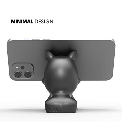 5th EGG Kawaii Phone Stand for Desk, Cute Cell Phone iPhone Holder, Animal Design Fun Accessories for Office, Home & Gamer Desktop- Compatible with All Mobile Phones & Mini Tablets (Warthog, Black)