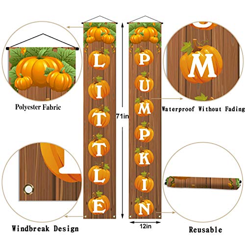 Welcome Little Pumpkin Banner,Rustic Fall Autumn Pumpkin Baby Shower&Birthday Party&Gender Reveal Decoration Backdrop for Home Farmhouse