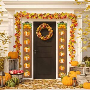 Welcome Little Pumpkin Banner,Rustic Fall Autumn Pumpkin Baby Shower&Birthday Party&Gender Reveal Decoration Backdrop for Home Farmhouse