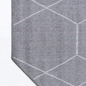 Unique Loom Trellis Frieze Collection Area Rug - Geometric (5' Octagon, Dark Gray/ Ivory)