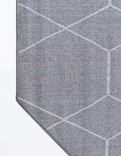 Unique Loom Trellis Frieze Collection Area Rug - Geometric (5' Octagon, Dark Gray/ Ivory)