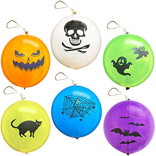 18pcs Halloween Punch Ball Balloons Party Favors for Kid Halloween Treats 18 inch Large Punching Balloons Goodie Bag Filler Party Game Supplies