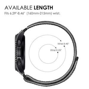 Morsey 22mm Soft Nylon Watch Bands Compatible for Samsung Galaxy Watch 46mm/Watch 3 45mm/Gear S3 Frontier/Classic, Sport Strap Wristband Replacement Bracelet for Women Men (black)