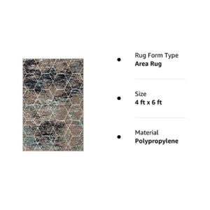 Unique Loom Trellis Frieze Collection Area Rug - Geometric (4' x 6', Blue Multi/ Ivory)