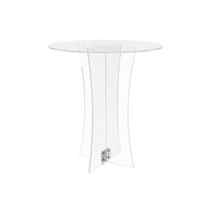 FixtureDisplays® Clear Plexiglass Lucite Acrylic Round Dining/Tradeshow Table, 28" Diameter x 31" Height 10033-1