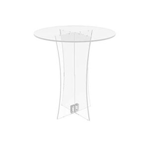 FixtureDisplays® Clear Plexiglass Lucite Acrylic Round Dining/Tradeshow Table, 28" Diameter x 31" Height 10033-1