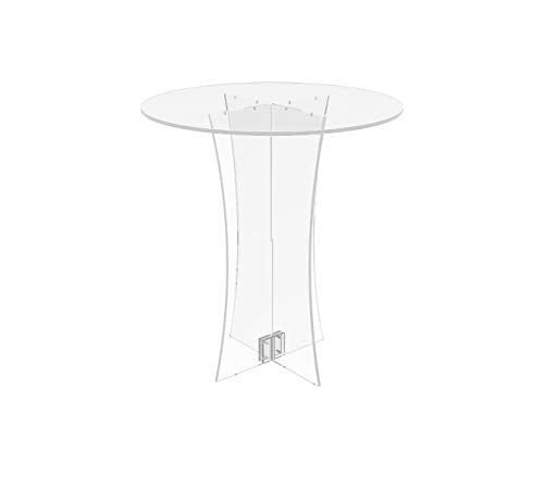 FixtureDisplays® Clear Plexiglass Lucite Acrylic Round Dining/Tradeshow Table, 28" Diameter x 31" Height 10033-1