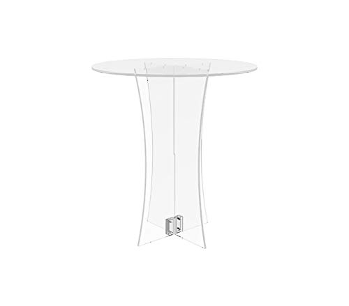 FixtureDisplays® Clear Plexiglass Lucite Acrylic Round Dining/Tradeshow Table, 28" Diameter x 31" Height 10033-1