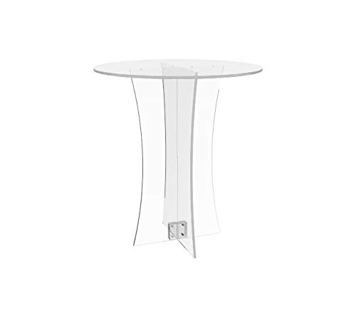 FixtureDisplays® Clear Plexiglass Lucite Acrylic Round Dining/Tradeshow Table, 28" Diameter x 31" Height 10033-1