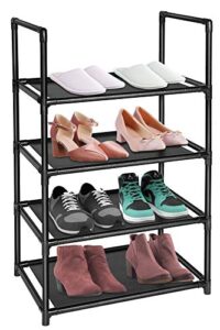 sunvito shoe rack, 4 tier shoe rack for closet, small shoe rack for kids, narrow shoe rack organizer storage 6-8 pairs space saving shoes rack organizer entryway,cabinet, bedroom,door,corner,outdoor