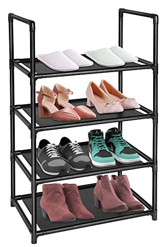 sunvito shoe rack, 4 tier shoe rack for closet, Small shoe rack for kids, Narrow shoe rack organizer storage 6-8 Pairs space saving shoes rack organizer entryway,cabinet, bedroom,door,corner,outdoor