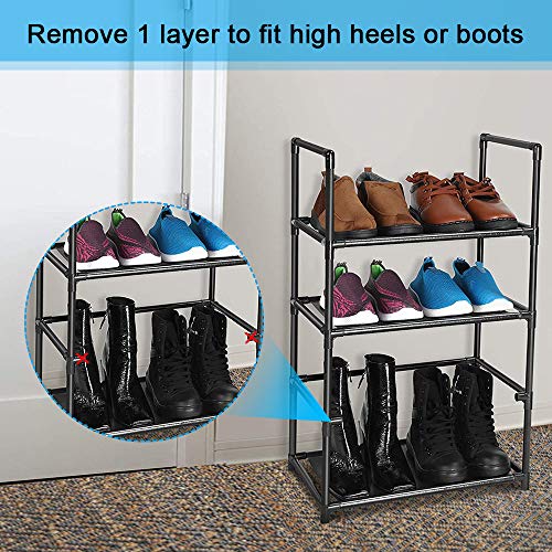 sunvito shoe rack, 4 tier shoe rack for closet, Small shoe rack for kids, Narrow shoe rack organizer storage 6-8 Pairs space saving shoes rack organizer entryway,cabinet, bedroom,door,corner,outdoor