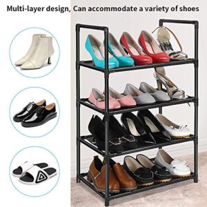 sunvito shoe rack, 4 tier shoe rack for closet, Small shoe rack for kids, Narrow shoe rack organizer storage 6-8 Pairs space saving shoes rack organizer entryway,cabinet, bedroom,door,corner,outdoor