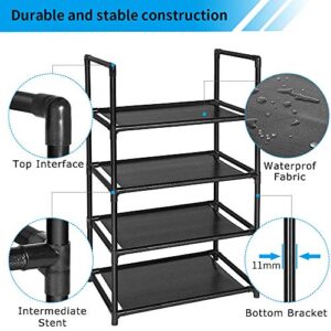 sunvito shoe rack, 4 tier shoe rack for closet, Small shoe rack for kids, Narrow shoe rack organizer storage 6-8 Pairs space saving shoes rack organizer entryway,cabinet, bedroom,door,corner,outdoor