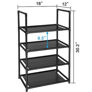 sunvito shoe rack, 4 tier shoe rack for closet, Small shoe rack for kids, Narrow shoe rack organizer storage 6-8 Pairs space saving shoes rack organizer entryway,cabinet, bedroom,door,corner,outdoor