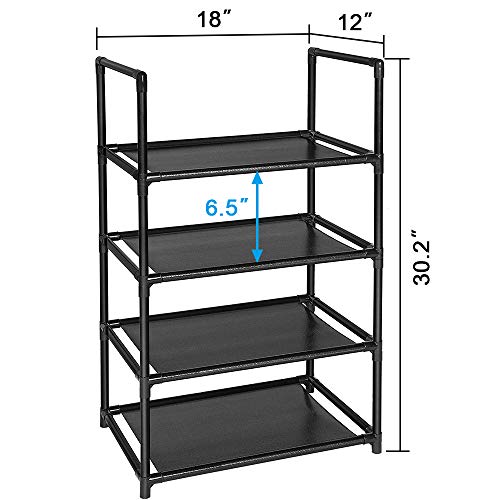 sunvito shoe rack, 4 tier shoe rack for closet, Small shoe rack for kids, Narrow shoe rack organizer storage 6-8 Pairs space saving shoes rack organizer entryway,cabinet, bedroom,door,corner,outdoor