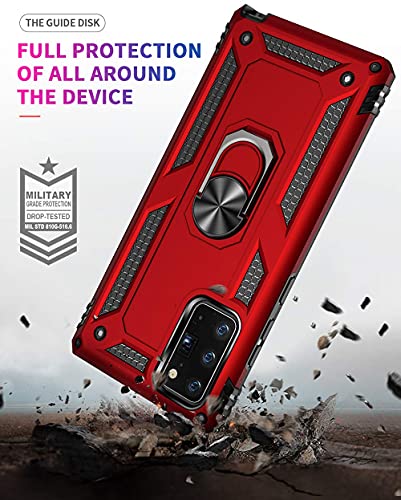 Military Grade Drop Impact for Samsung Galaxy Note 20 Case Note 20 5G Case 360 Metal Rotating Ring Kickstand Holder Armor Heavy Duty Shockproof Case for Galaxy Note 20 5G Phone Case (Black)