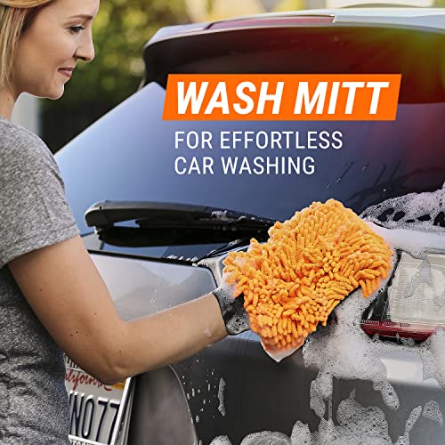 Armor All Microfiber Car Wash Mitt, Car Wash Glove for Clean Cars, Trucks, Motorcycles, 2 Each